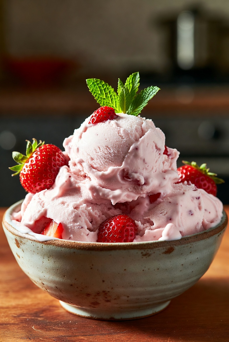 Crème glacée à la fraise ultra onctueuse au Companion et à la sorbetière